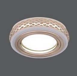 Светильник Точечный ДекорСтекло MR16+LED3000К 1х50Вт GU5.3 Золото-Белый D73х30мм IP20 BL084 Gauss