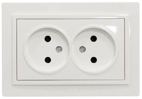 Розетка В Рамку Двойная Без Заземления Белый IP20 10А 250В Zena Vega EL-BI