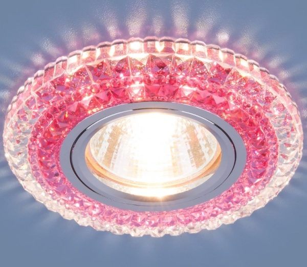 Светильник Точечный ДекорСтеко MR16+LED 1х50Вт GU5.3  Прозрачный-Бледн-Розовый D95x12мм IP20 2193 ES