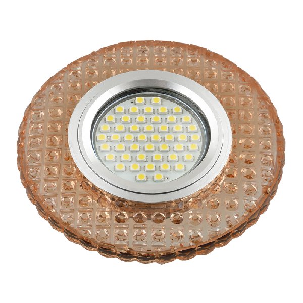 Светильник Точечный ДекорСтекло MR16+LED 1х50Вт GU5.3  Коричневый D95х10мм  IP20 L143 Fametto