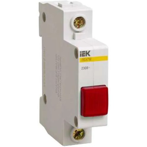 Лампа сигнальная DIN 1P LED-матрица Красный ЛС-47М IEK