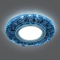 Светильник Точечный ДекорСтекло MR16+LED4100К 1х50Вт GU5.3 Черный-Хром D90х25мм IP20 BL070 Gauss