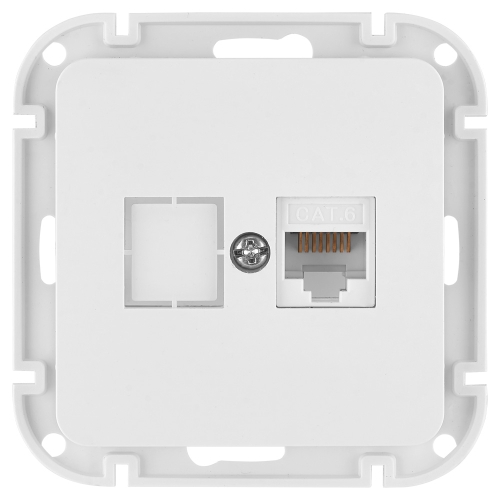 Розетка компьютерная RJ-45 В Рамку  Одинарная  Белый глянцевый IP20 Кат.5Е ASTRUM  Bylectrica