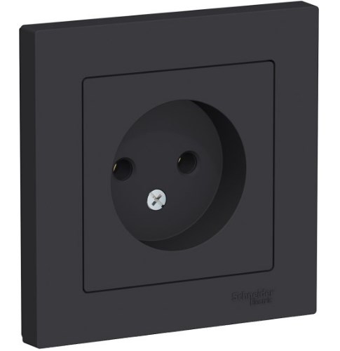 Розетка Встраив  Одинарная Без Заземления Карбон IP20 10А 250В ATLASDESIGN Schneider Electric