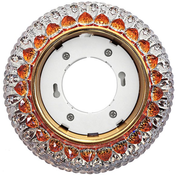Светильник Точечный ДекорСтекло GX53+LED Прозрачный-Оранжевый D125х38мм VERSAL Спутник