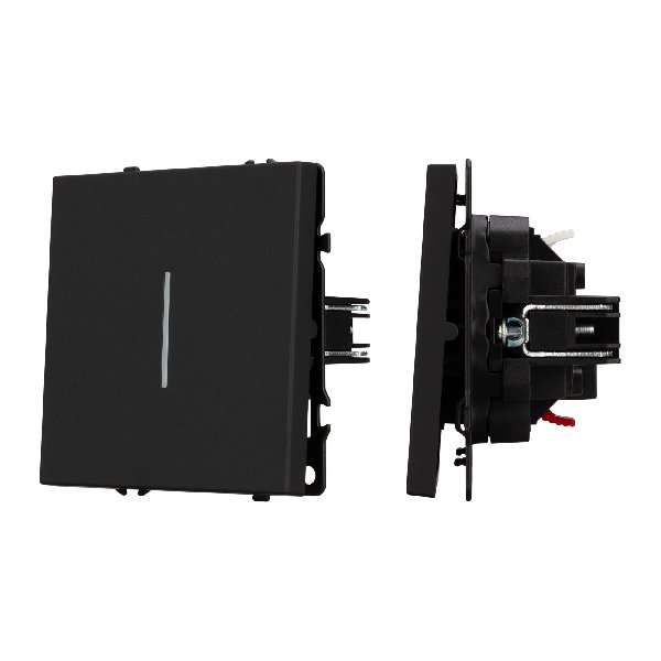 Механизм выключателя одноклавишный проходной LED SWT-NOBE-MKP1-SFPL-L-BK (230V, 10A) (Arlight, Черны