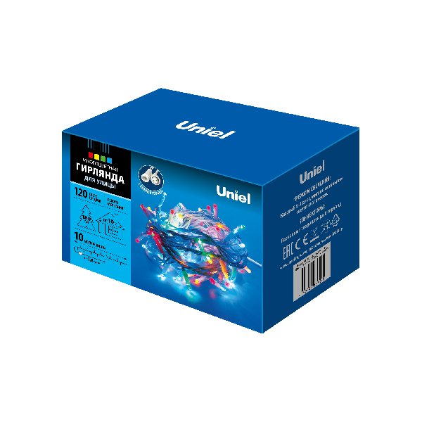 Гирлянда LED 220В IP67 Динамич.  Нить 10м 120LED 220В IP67 Динамич. Мульти провод Белый  Uniel