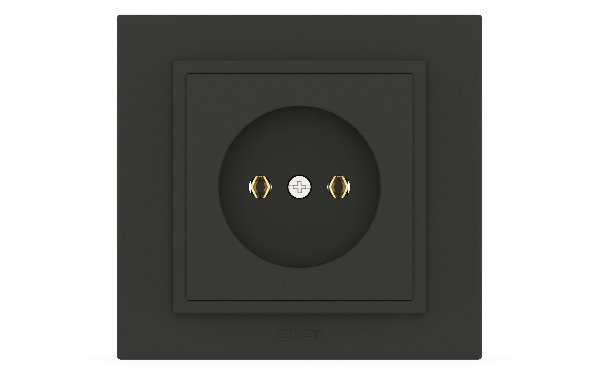 Розетка В Рамку  Одинарная Без Заземления Дымчатый IP20 10А 250В Zena  Vega EL-BI