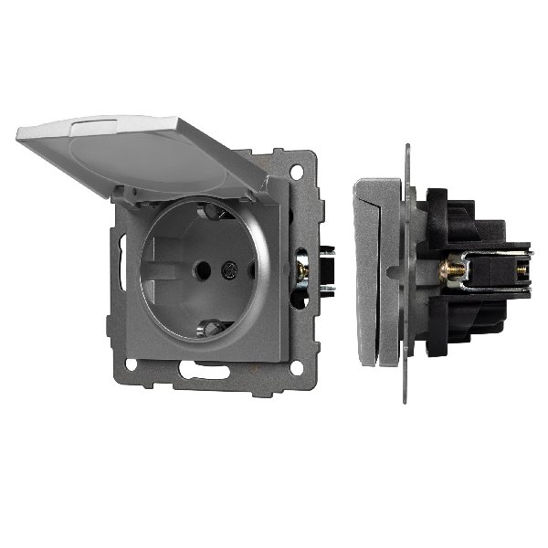 Механизм розетки влагозащищённый SCT-MCP-PL-GR-V (250V, 16A) (Arlight, -)