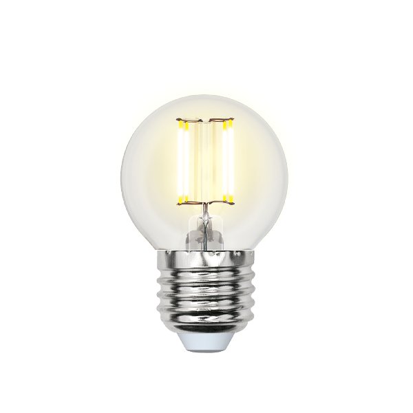 Лампа LED FILAMENT Е27 Шар 220В    6Вт 4000К D70×45мм Прозрачная колба 360º 500Лм Sky Uniel
