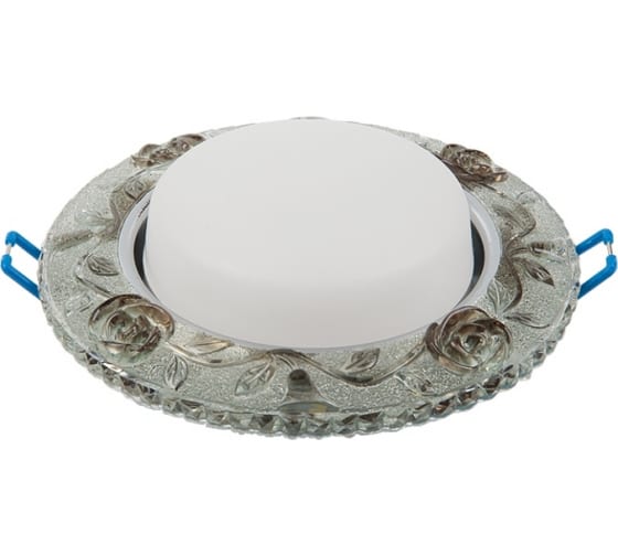 Светильник Точечный ДекорСтекло GX53+LED Темная роза D120х10мм  IP20 GCL-GX53-H38-BL-8 GENERAL
