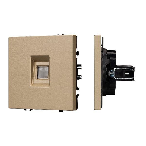 Механизм телефонной розетки SCT-NOBE-MTL1-SFPL-GD (RJ-11, 4C) (Arlight, Золотой песок)