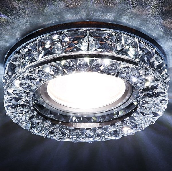 Светильник Точечный ДекорСтекло MR16+LED 1х50Вт GU5.3  Хром-Тонированный D95х25мм S241 IP20 Ambrella