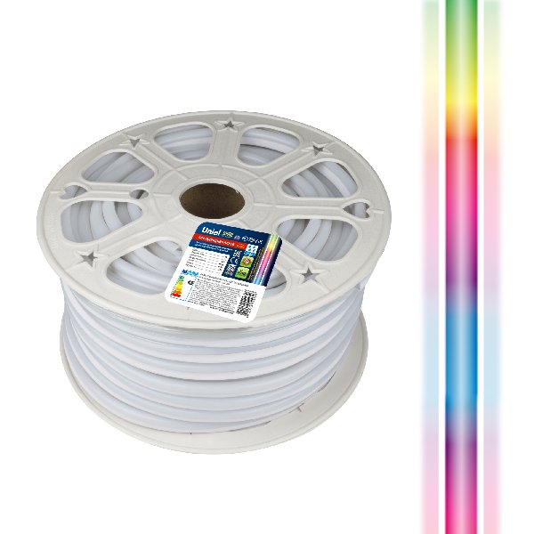 ULS-N22-5050-80 /m-8mm-IP67-220V-10W/m-50M-RGB  гибкая герметичная лента. NEON. Бобина