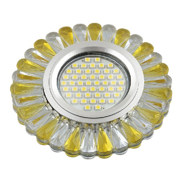 Светильник Точечный ДекорСтекло MR16+LED GU5.3 Желтый D95х20мм Luciole L145 Fametto
