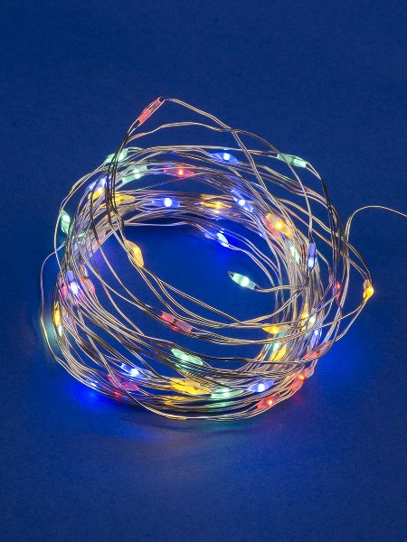 Гирлянда LED 2хАА IP20 Роса 5м Мульти 50 провод Медный DEW  Uniel