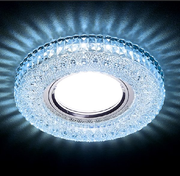 Светильник Точечный ДекорСтекло MR16+LED 1х50Вт GU5.3 Хром-Прозрачный D100x30мм S271 CLD Ambrella