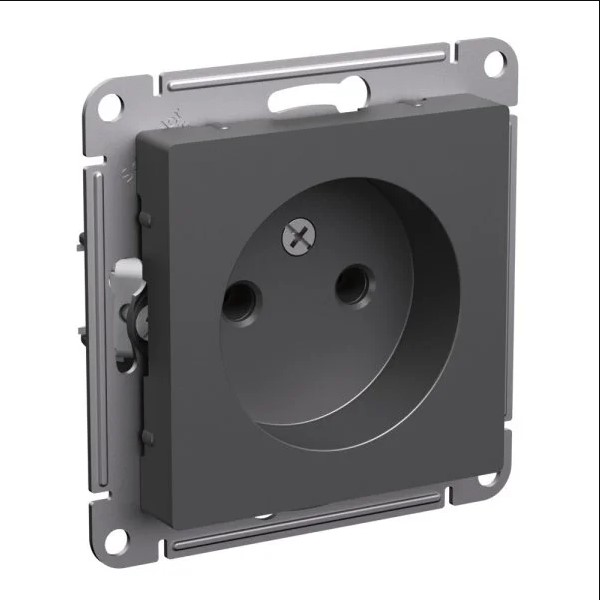 Розетка В Рамку  Одинарная Без Заземления Базальт IP20 16А 250В ATLASDESIGN Schneider Electric