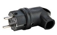 Вилка угловая каучуковая с кольцом 230В, 2P+PE, 16A, IP44 SMARTBUY