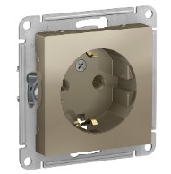Розетка В Рамку  Одинарная С Заземлением Шампань IP20 16А 250В ATLASDESIGN Schneider Electric