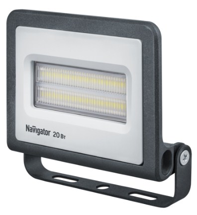 Прожектор LED   20Вт 6500К Симм. 120º 1700Лм Черный 121х110х32мм IP65 Navigator