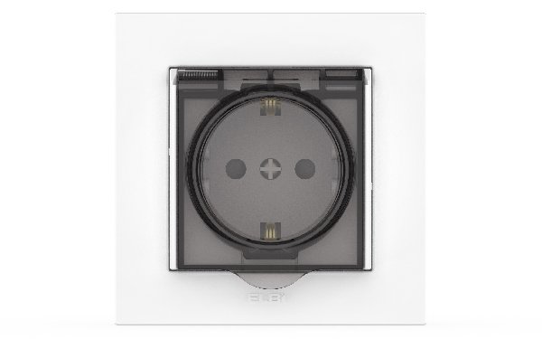 Розетка Встраив  Одинарная с Заземлением+Крышка Белоснежный IP44 16А 250В Vega El-Bi