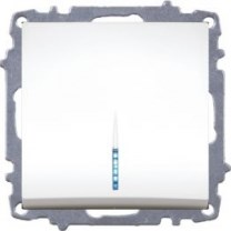 Переключатель В Рамку Одноклавишный С Подсветкой Кремовый IP20 10А 250В Zena  Vega EL-BI