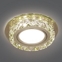 Светильник Точечный ДекорСтекло MR16+LED2700К 1х50Вт GU5.3 Шампань D95х35мм IP20 BL043 Gauss