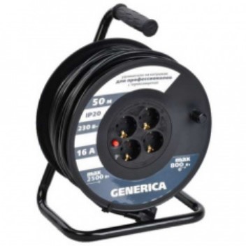 Удлинитель На катушке 4x50м С Заземлением  16А ПВС 3х1,5 УК50 Generica IEK