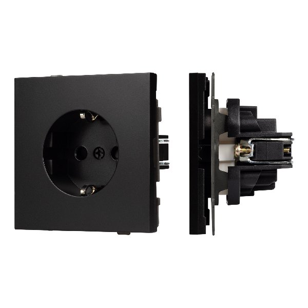 Механизм электрической розетки SCT-TENDO-MEU1-PL-BK (230V, 16A) (Arlight, Черный)