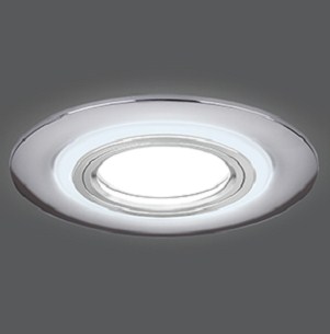 Светильник Точечный ДекорСтекло MR16+LED3000К 1х50Вт GU5.3 Хром D100х25мм IP20 BL141 Gauss