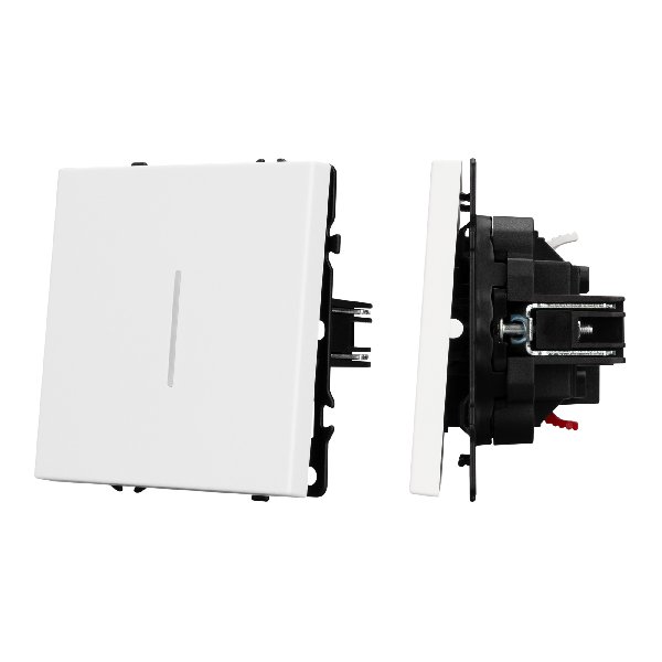 Механизм выключателя одноклавишный проходной LED SWT-NOBE-MKP1-SFPL-L-WH (230V, 10A) (Arlight, Белый