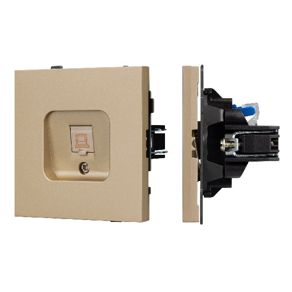 Механизм компьютерной розетки SCT-TENDO-MPC1-SFPL-GD (RJ-45, CAT6) (Arlight, Матовый песочный)