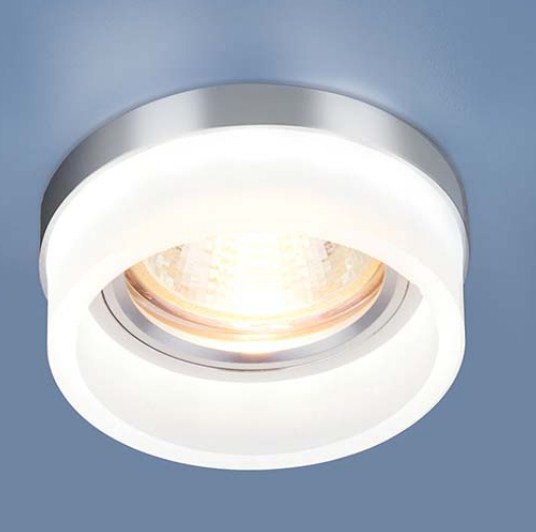Светильник Точечный ДекорСтекло MR16+LED 1х50Вт GU5.3  Белый-Матовый D70х41мм  IP20 2205 ES