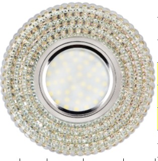 Светильник Точечный ДекорСтекло MR16+LED 1х50Вт GU5.3  Прозрачный D100х25мм  IP20 K1158L LBT