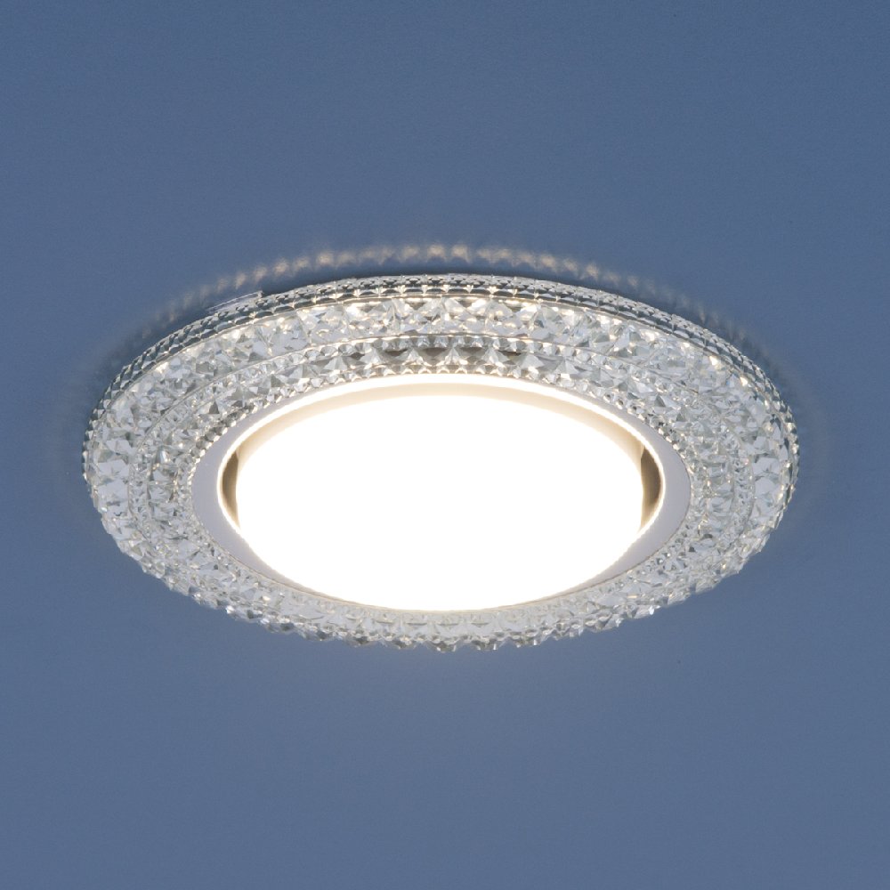 Светильник Точечный ДекорСтекло GX53+LED Прозрачный D135мм  IP20 3030 CL ES
