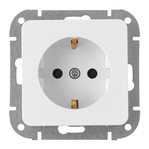Розетка В Рамку  Одинарная С Заземлением Белый глянцевый IP20 16А 250В ASTRUM  Bylectrica