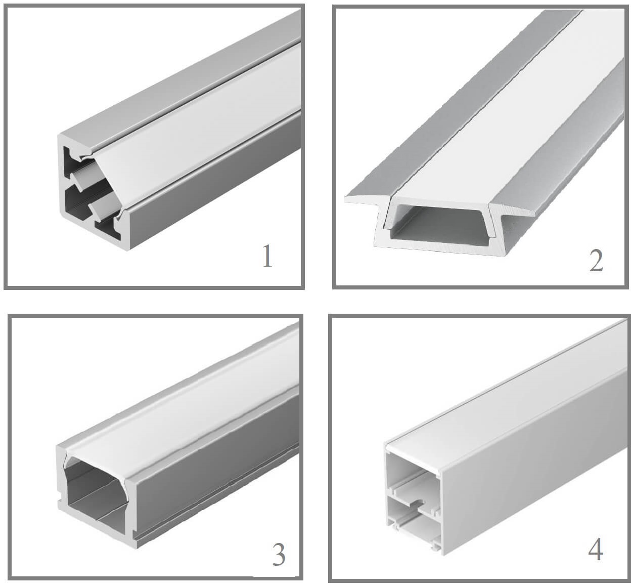 Виды профилей для светодиодной ленты Виды светодиодных профилей