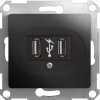 Розетка В Рамку Одинарная USBх2 Антрацит IP20   GLOSSA Schneider Electric