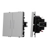 Механизм выключателя двухклавишный проходной LED SWT-NOBE-MKP2-SFPL-L-IS (230V, 10A) (Arlight, Никел