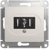 Розетка В Рамку Одинарная USBх2 Молочный IP20 GLOSSA Schneider Electric
