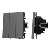 Механизм выключателя трехклавишный непроходной SWT-NOBE-MK03-SFPL-GR (230V, 10A) (Arlight, Серый баз