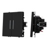 Механизм звонкового выключателя двухклавишный LED SWT-NOBE-MKR2-SFPL-L-BK (230V, 10A) (Arlight, Черн