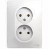 Розетка Встраив Двойная Без Заземления Белый IP20 10А 250В GLOSSA Schneider Electric