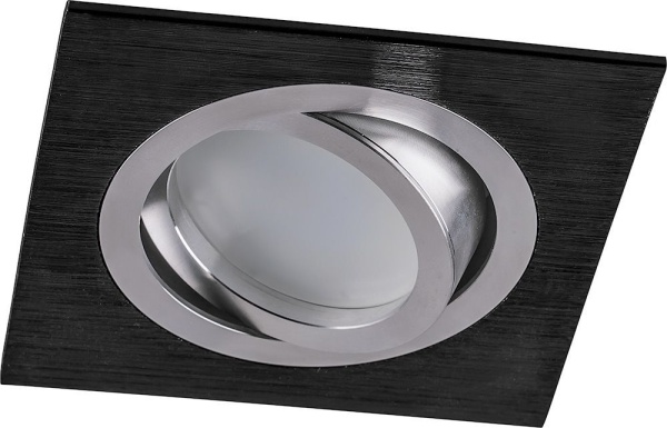 Светильник Точечный Поворотный MR16 1х50Вт GU5.3  Черный - Хром 93х93мм  IP20 DL2801 FERON