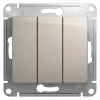 Выключатель В Рамку Трехклавишный Без Подсветки Молочный IP20 10А 250В GLOSSA SE