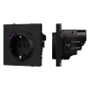 Механизм розетки с USB зарядкой SCT-NOBE-MUAC-SFPL-BK (230V, 16A) (Arlight, Черный оникс)