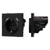 Механизм розетки с USB зарядкой SCT-NOBE-MUAA-SFPL-BK (230V, 16A) (Arlight, Черный оникс)