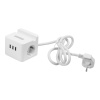 Удлинитель 2 гнезда  1,5 метра С заземлением+Шторки+Выключатель+3хUSB-A+Ночник Белый 16А Uniel