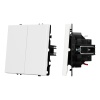 Механизм выключателя двухклавишный проходной SWT-NOBE-MKP2-SFPL-WH (230V, 10A) (Arlight, Белый кварц